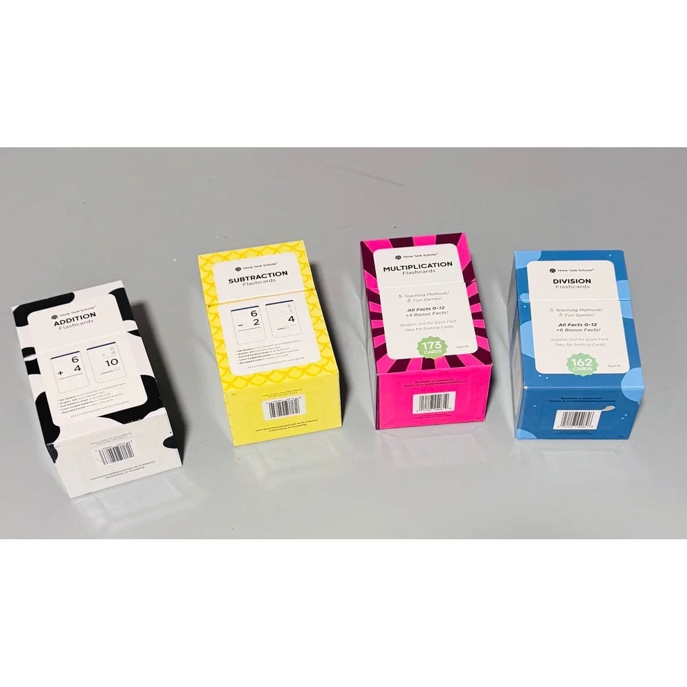 Think Tank Scholar Math Flash Cards Set Addition Subtraction Multiplication Div